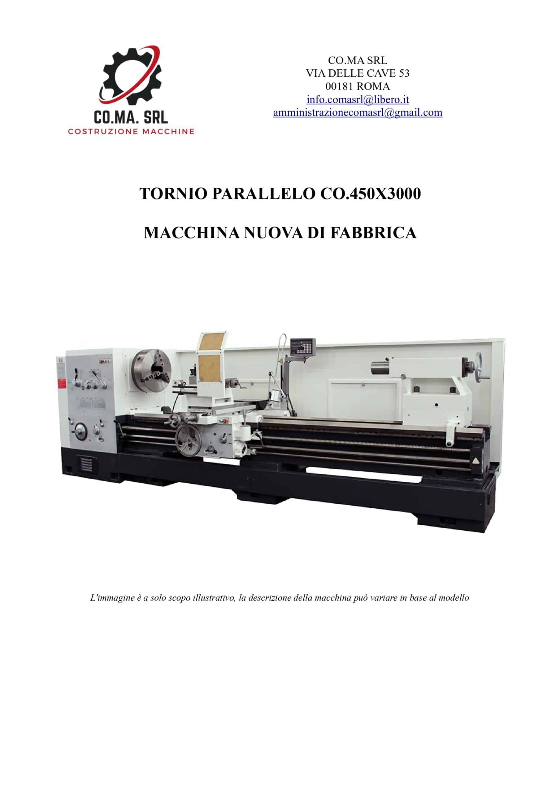 TORNIO PARALLELO COMA MOD. CO.450X3000